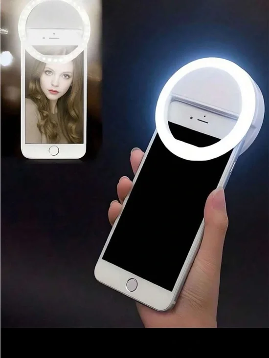 Portable pink Clip-On LED Selfie Ring Light for Smartphones, computers NIB - Picture 3 of 8